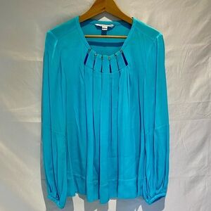 Diane Von Furstenberg Beres Top in Turquoise, size 10